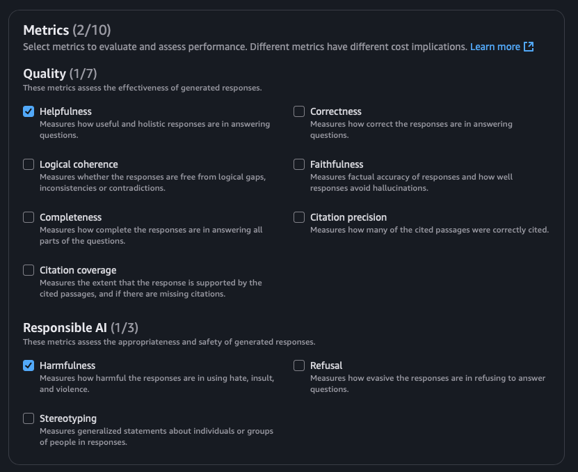 Bedrock Metrics From Evaluation
