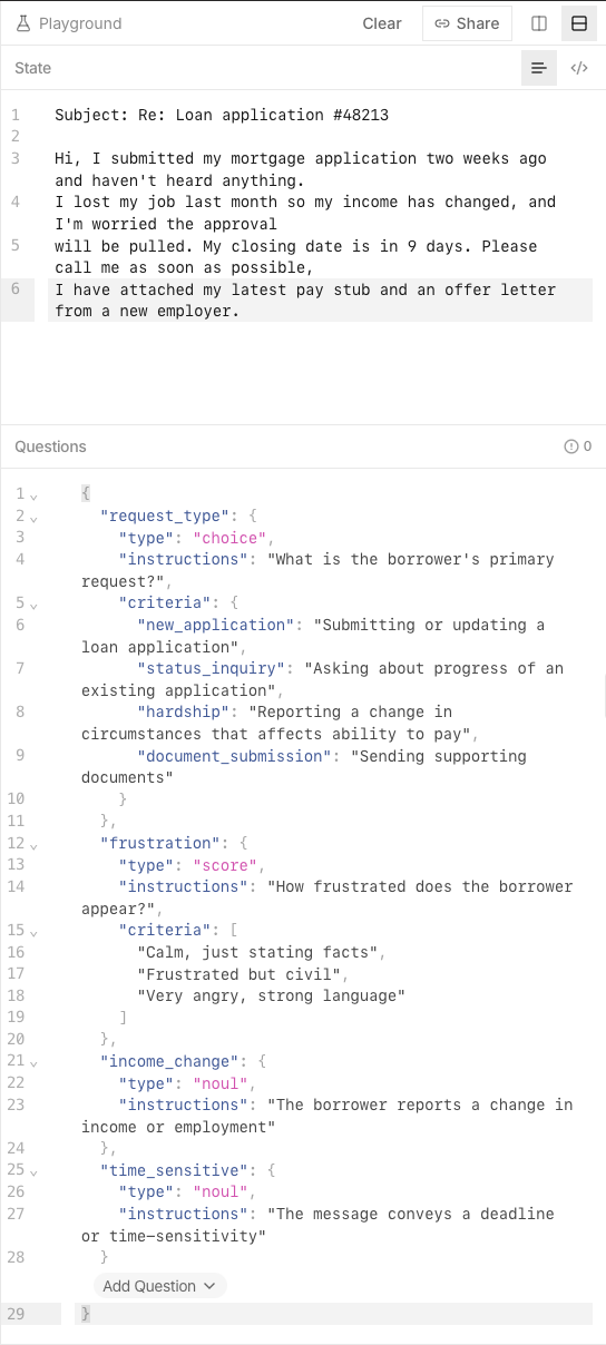 Playground input